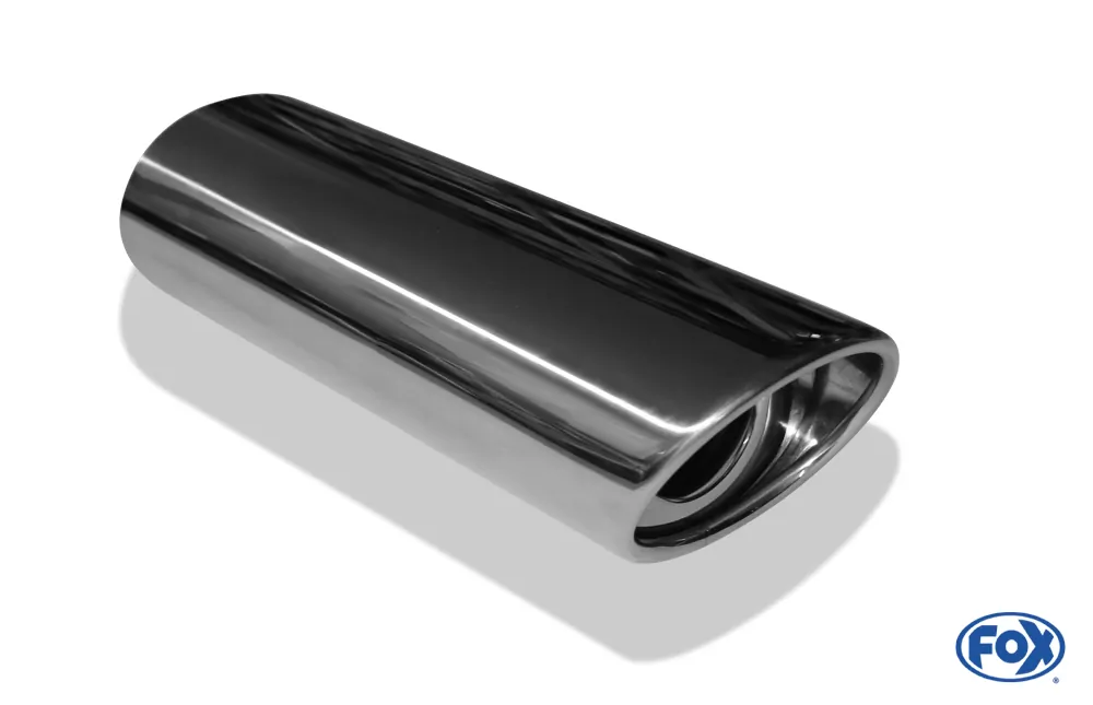 Anschweißendrohr Typ 33 115x85 mm / Länge: 300 mm  - oval / eingerollt / 24,5° abgeschrägt / mit Absorber