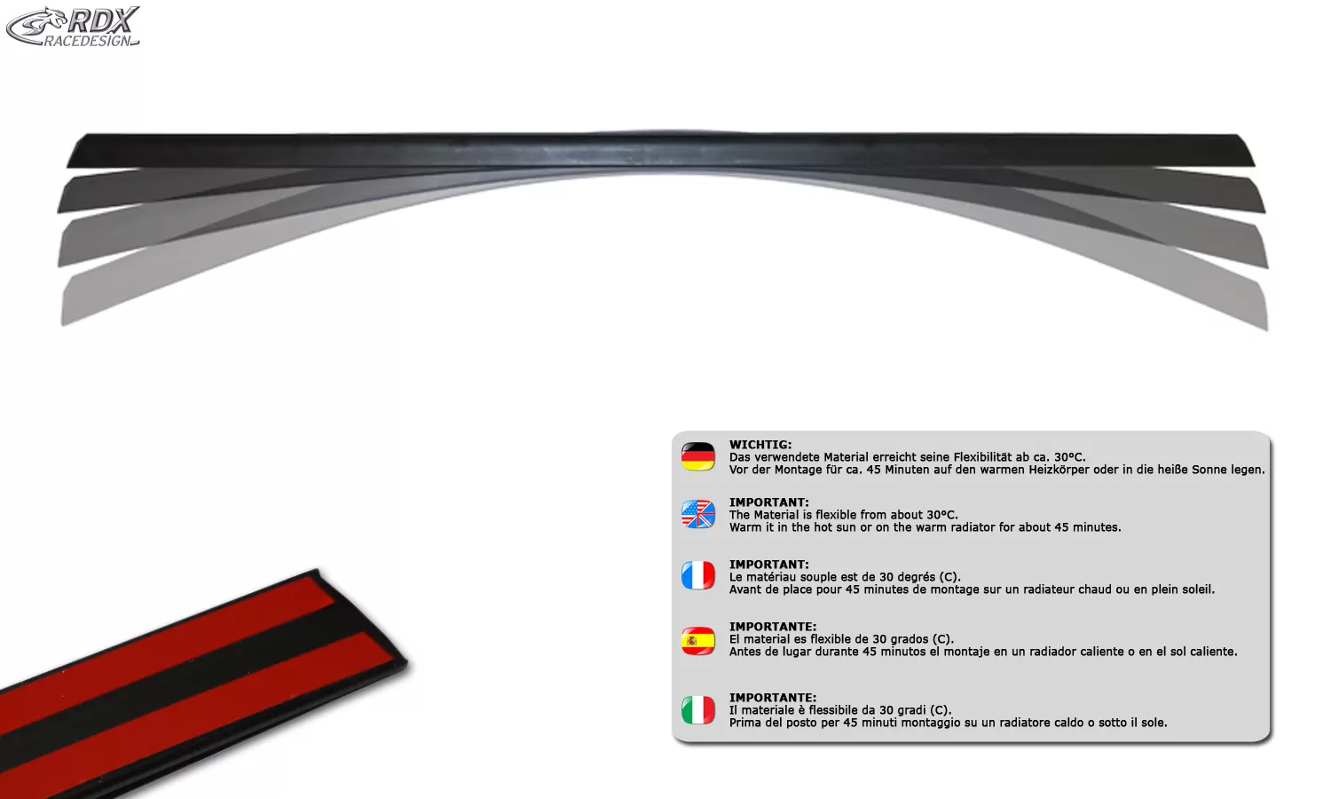 RDX Hecklippe oben für AUDI A8 D4/4H Heckscheibenblende