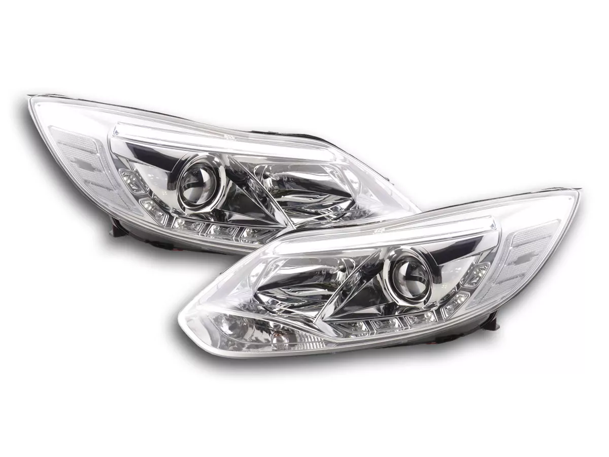 Scheinwerfer Set Daylight LED TFL-Optik Ford Focus 3 Bj. 2010- chrom