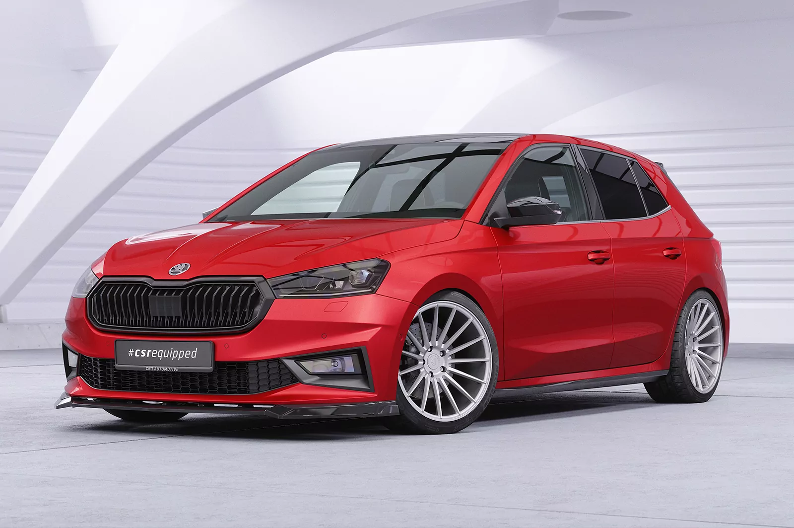 Cup-Spoilerlippe mit ABE für Skoda Fabia 4 Monte Carlo CSL829 Schwarz Strukturiert