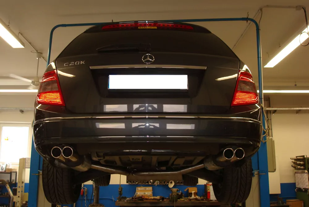 Mercedes C-Klasse 4 Zylinder - W204/S204  Endschalldämpfer rechts/links mit Y-Verbindungsstück - 2x70 Typ 16 rechts/links