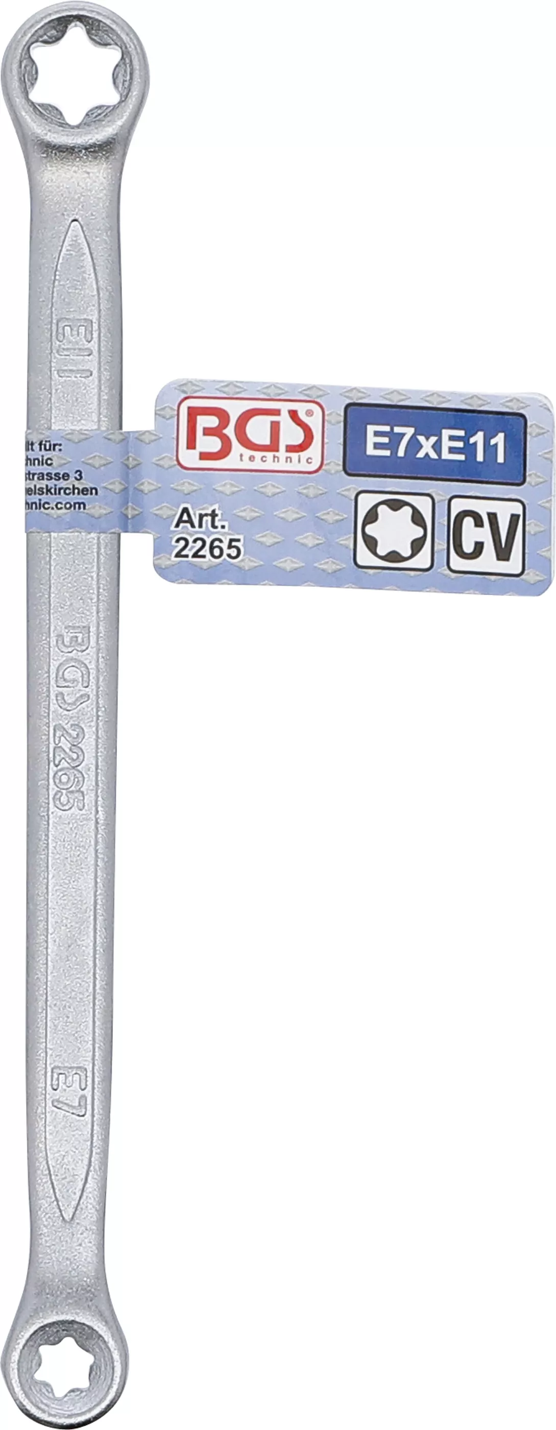 Doppel-Ringschlüssel mit E-Profil-Ringköpfen | SW E7 x E11