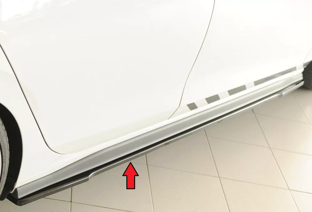 Rieger Seitenschweller rechts ansatz glanz schwarz für VW Golf 8 GTI Clubsport 5-tür. 10.20-03.24 (bis Facelift)