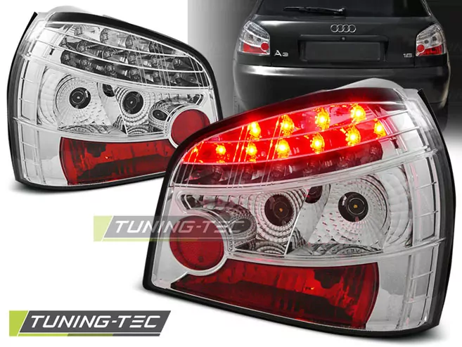 Led Tail Lights Chrome Fits Audi A3 08.96-08.00