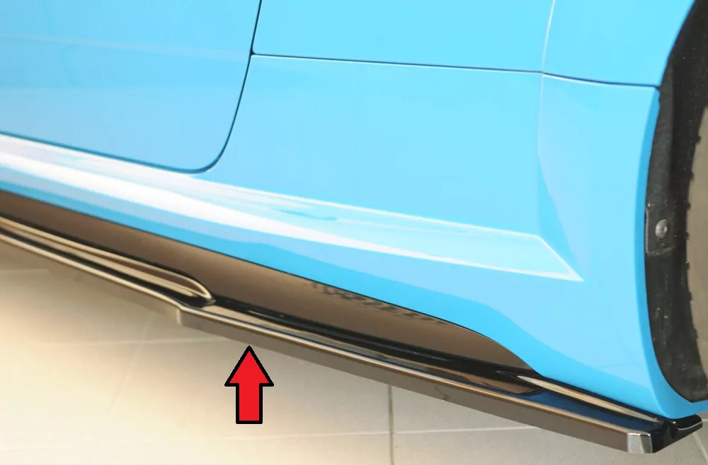 Rieger Seitenschweller links ansatz (ca. 19mm) glanz schwarz für Audi TT RS (8J/8J1-FV/8S) Roadster 09.18- (ab Facelift)