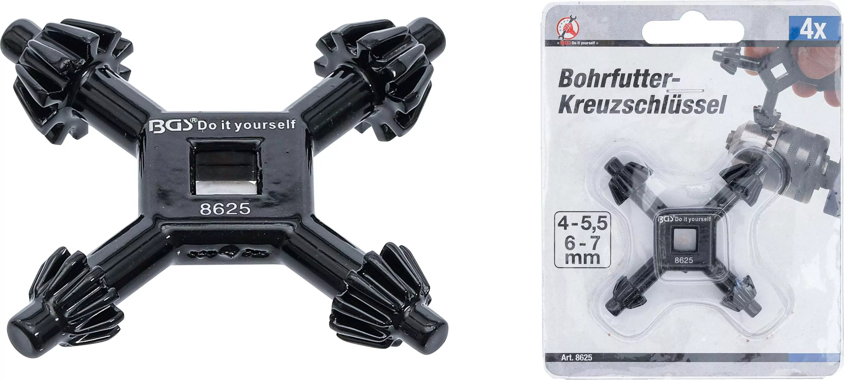 Bohrfutter-Kreuzschlüssel | universal | Ø 4 / 5,5 / 6 / 7 mm