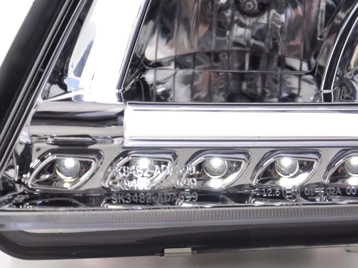 Scheinwerfer Set Daylight LED TFL-Optik Audi A6 Typ 4B Bj. 97-01 chrom