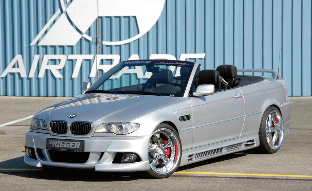 Rieger Spoilerstoßstange E92-Look für BMW 3er E46 - Lim. 02.02- (ab Facelift) carbon optik