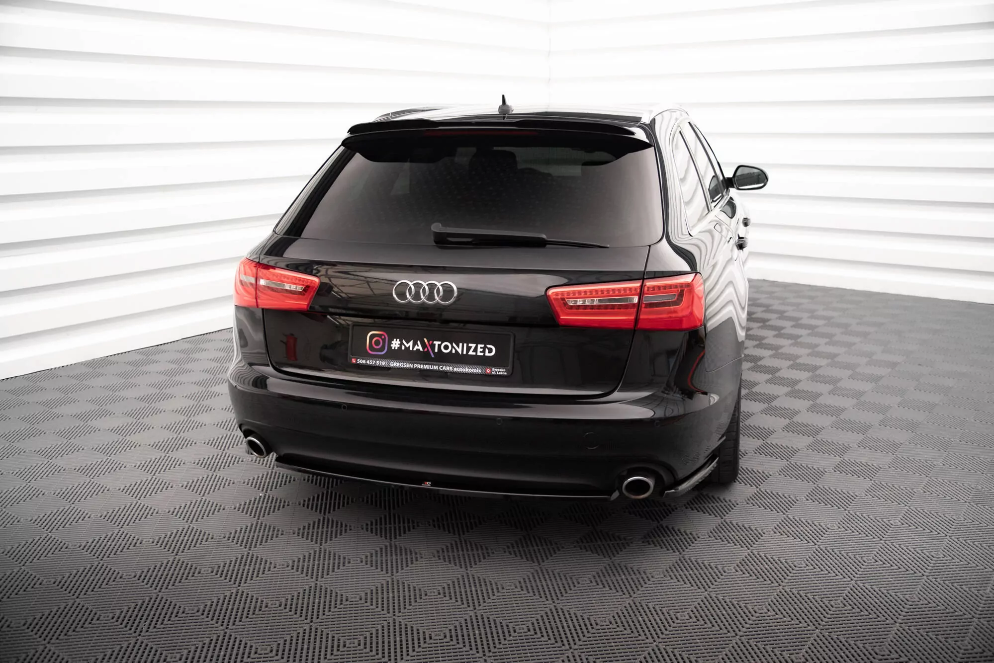 Heck Ansatz Flaps Diffusor V.2 Für Audi A6 Avant C7 Schwarz Hochglanz