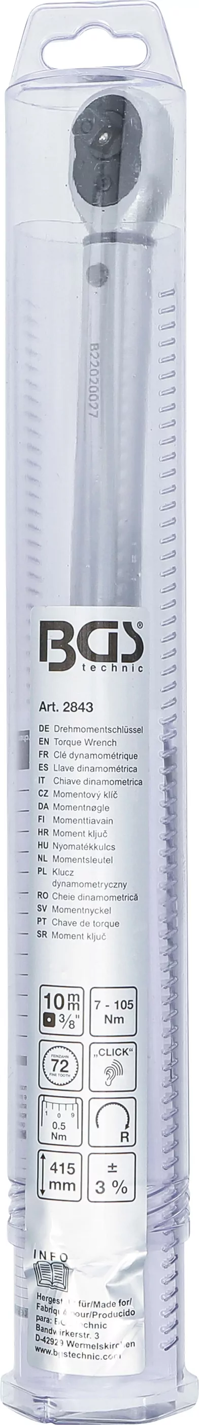 Drehmomentschlüssel | Abtrieb Außenvierkant 10 mm (3/8") | 7 - 105 Nm