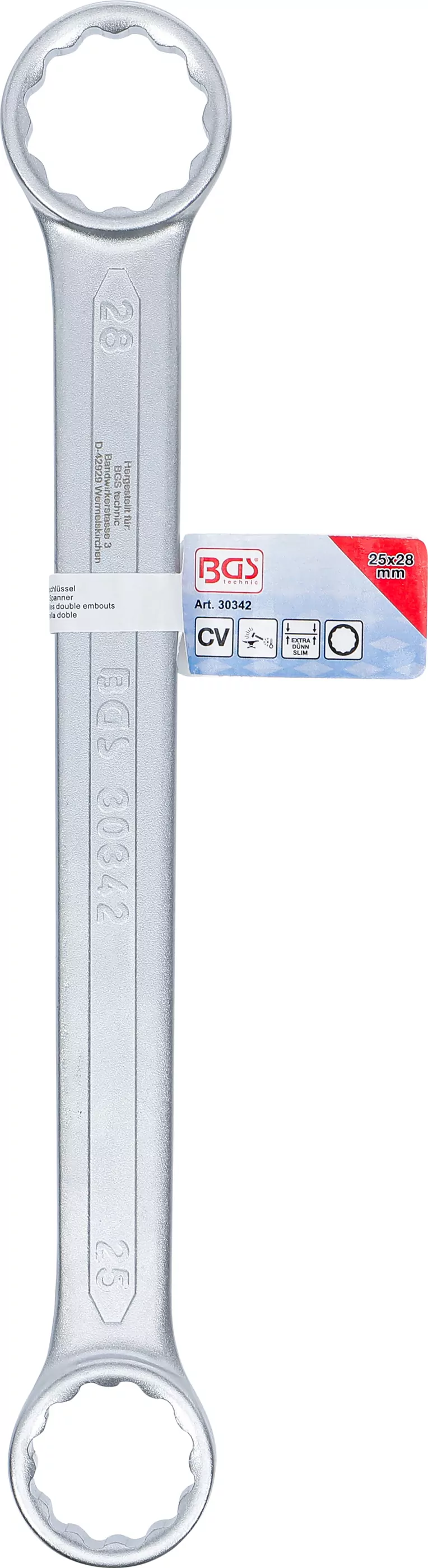 Doppel-Ringschlüssel | extra flach | SW 25 x 28 mm