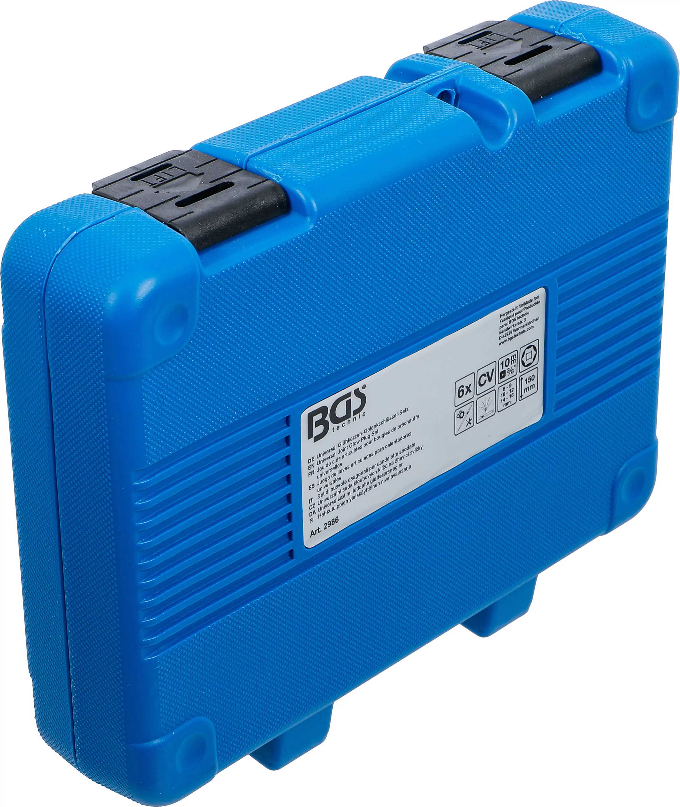 Universal Glühkerzen-Gelenkschlüssel-Satz, Sechskant | Antrieb Innenvierkant 10 mm (3/8") | SW 8 - 16 mm | 6-tlg.