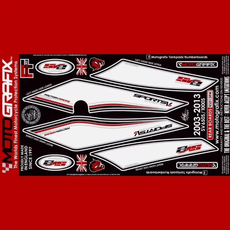 Motografix Steinschlagschutz hinten Suzuki SV 650 / 1000 2003- RS013RW