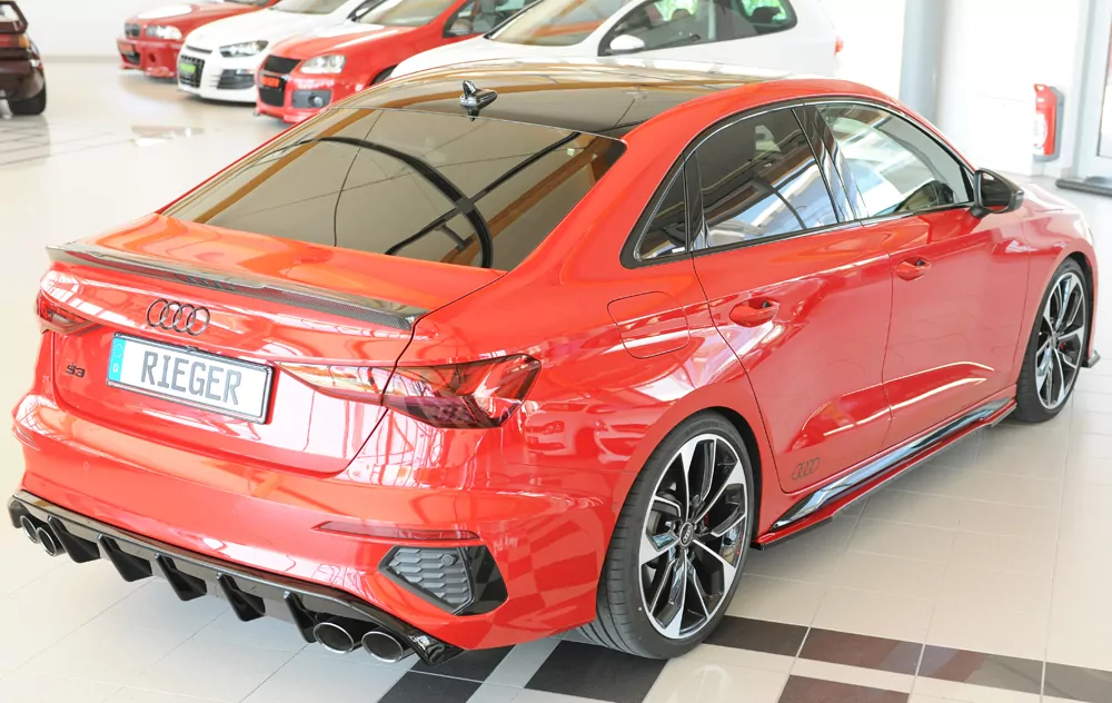 Rieger Seitenschweller rechts ansatz matt schwarz für Audi A3 S3 (GY) 5-tür. (Sportback) 07.20-05.24 (bis Facelift)