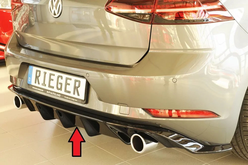 Rieger Heckeinsatz für VW Golf 7 GTI - 5-tür. 02.17- (ab Facelift) schwarz glanz