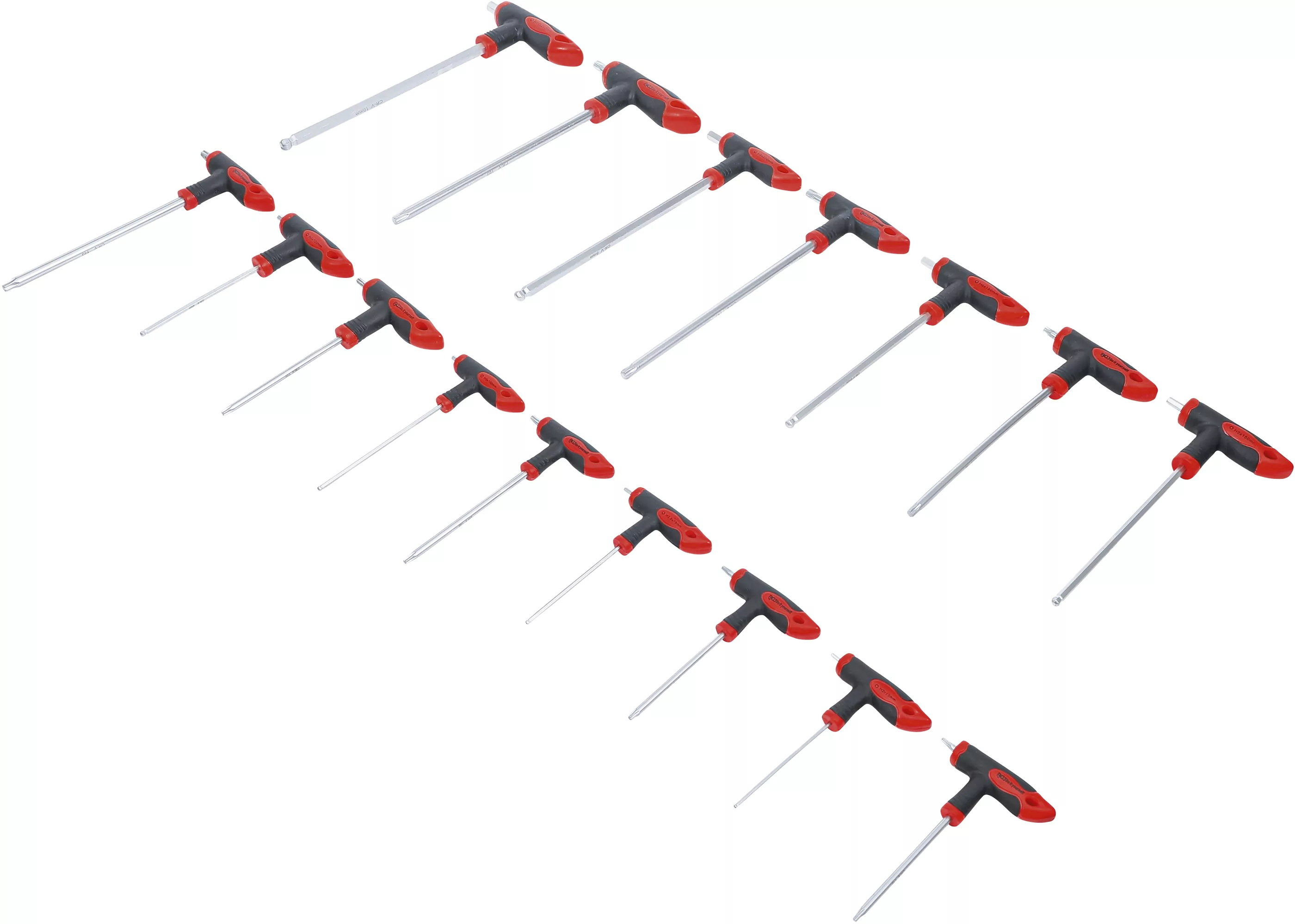 Schraubendreher-Satz mit T-Griff und seitlicher Klinge | Innensechskant / T-Profil (für Torx) | 16-tlg.