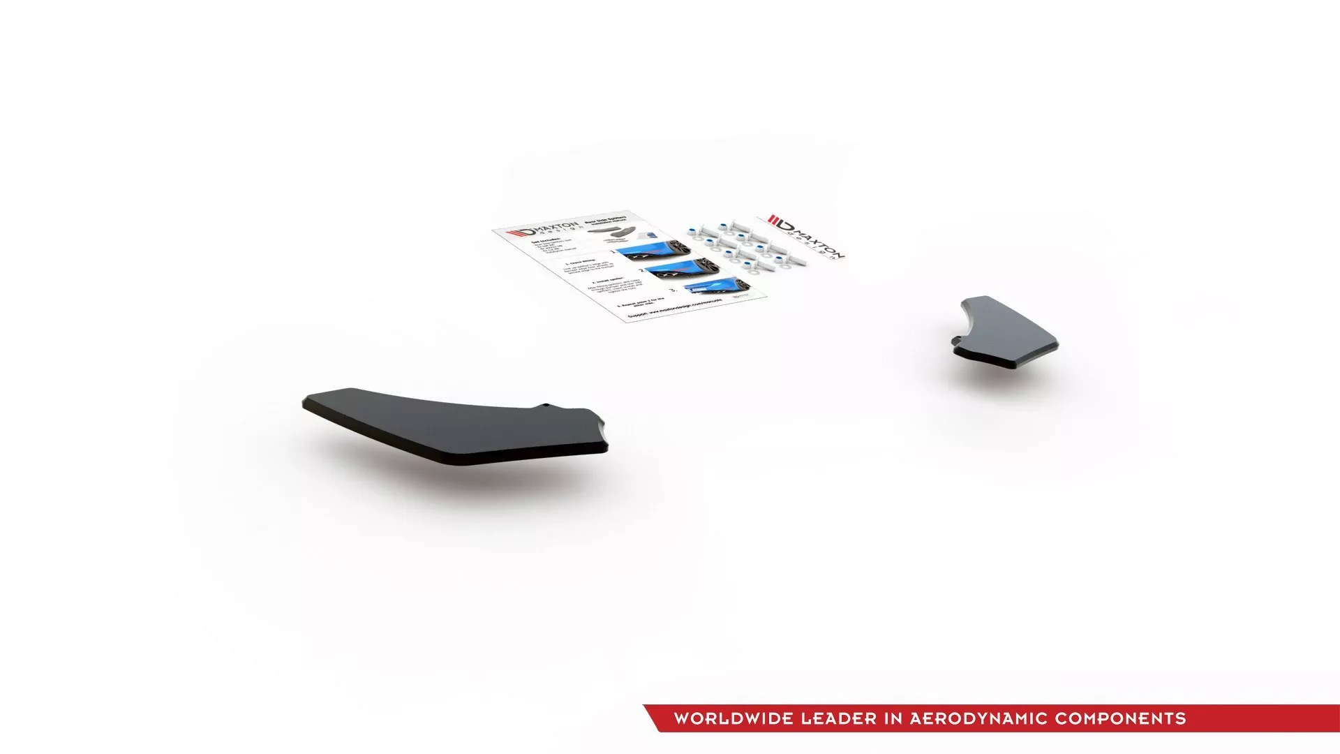 Robuster Heck Ansatz Flaps Diffusor Passend Für Diffusor L + R V.2 Passend Für VW Golf 7 GTI Schwarz