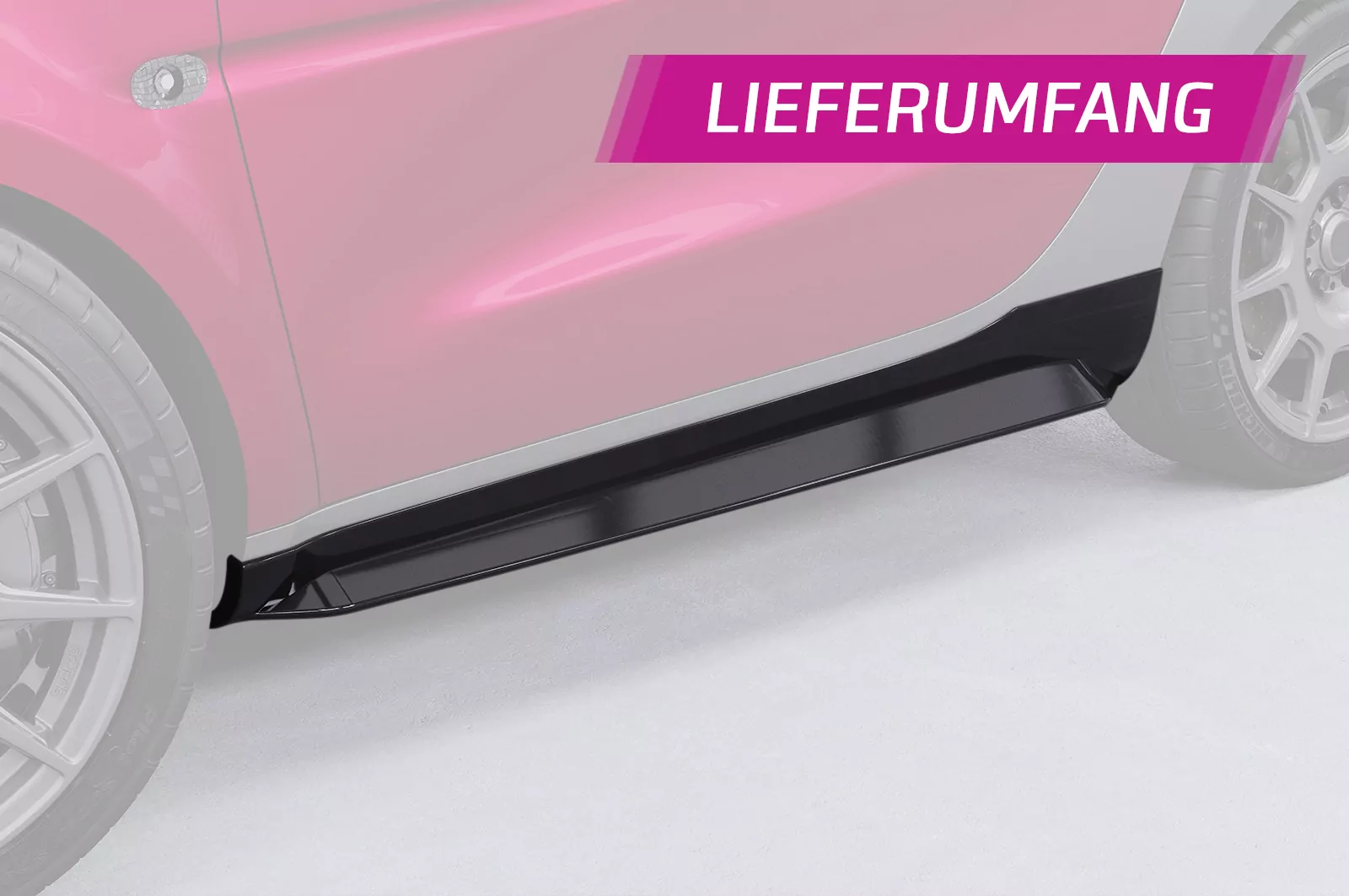 Seitenschweller für Smart Fortwo 453 SS543 Schwarz Strukturiert