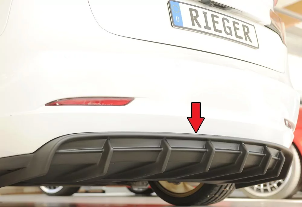 Rieger Heckeinsatz matt schwarz für Tesla Model 3  (003)  06.18-09.23 (bis Facelift)