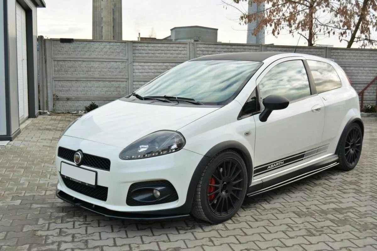 Front Ansatz Passend Für V.2 Passend Für FIAT GRANDE PUNTO ABARTH Schwarz Hochglanz Schwarz Hochglanz