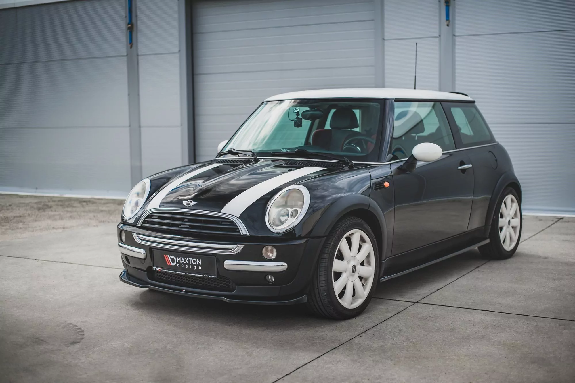Front Ansatz Passend Für Mini Cooper / One R50  Schwarz Hochglanz