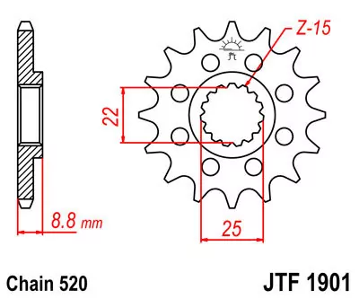 Ritzel 11Z  |  520 Feinverz. Innen Ø 22/25