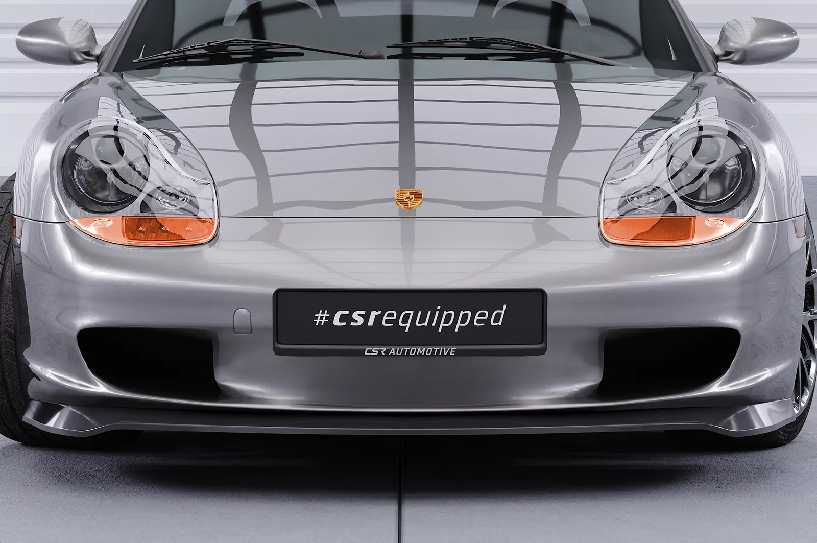 Cup-Spoilerlippe mit ABE für Porsche 986 Boxster CSL600 Schwarz Strukturiert