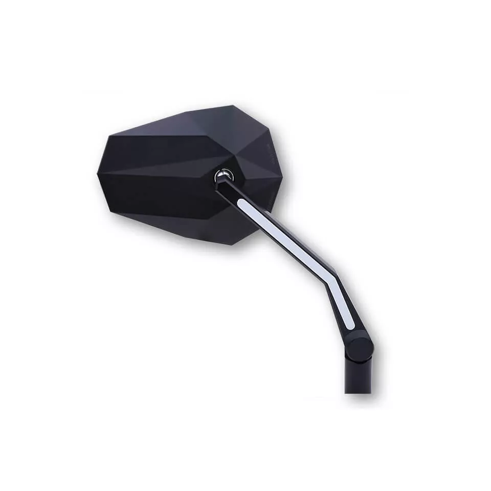 HIGHSIDER pro Handlebar Mirror Stealth -X3 Black With LED Position Light (Pair)
