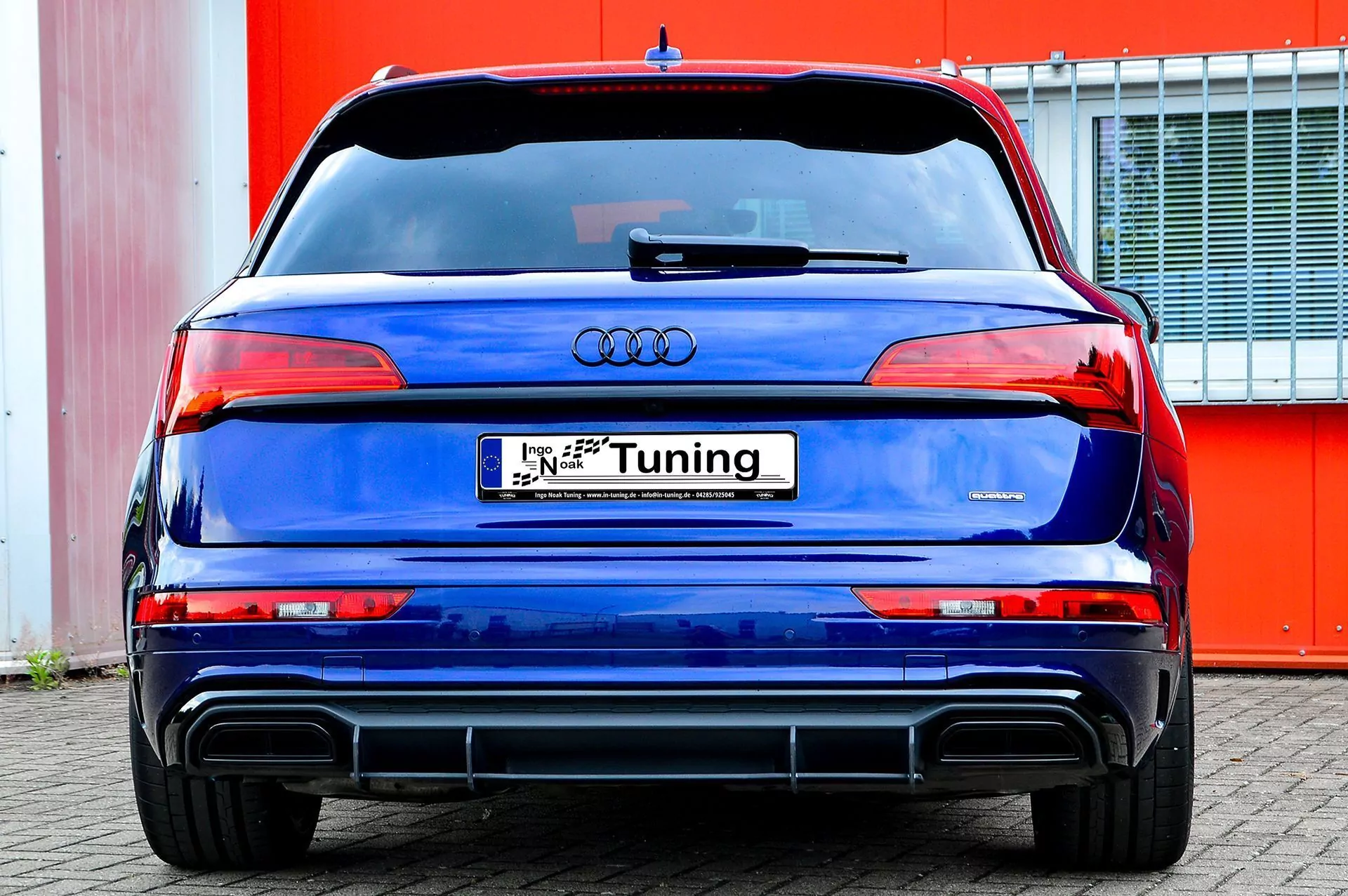 Gefräster Heckansatz mit Finnen für Audi Q5 FYB mit S-Line