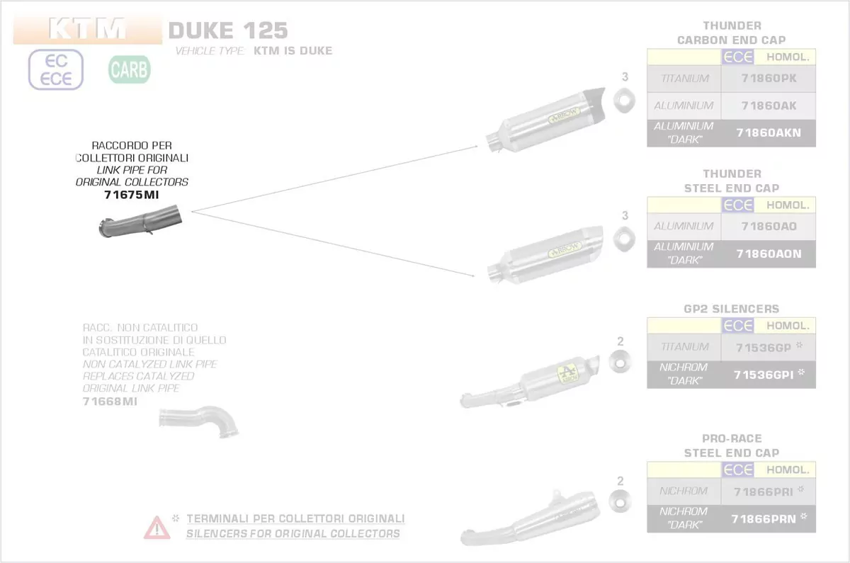 71675MI-Arrow Zwischenrohr Für Originalkrümmer KTM DUKE 390 17-19