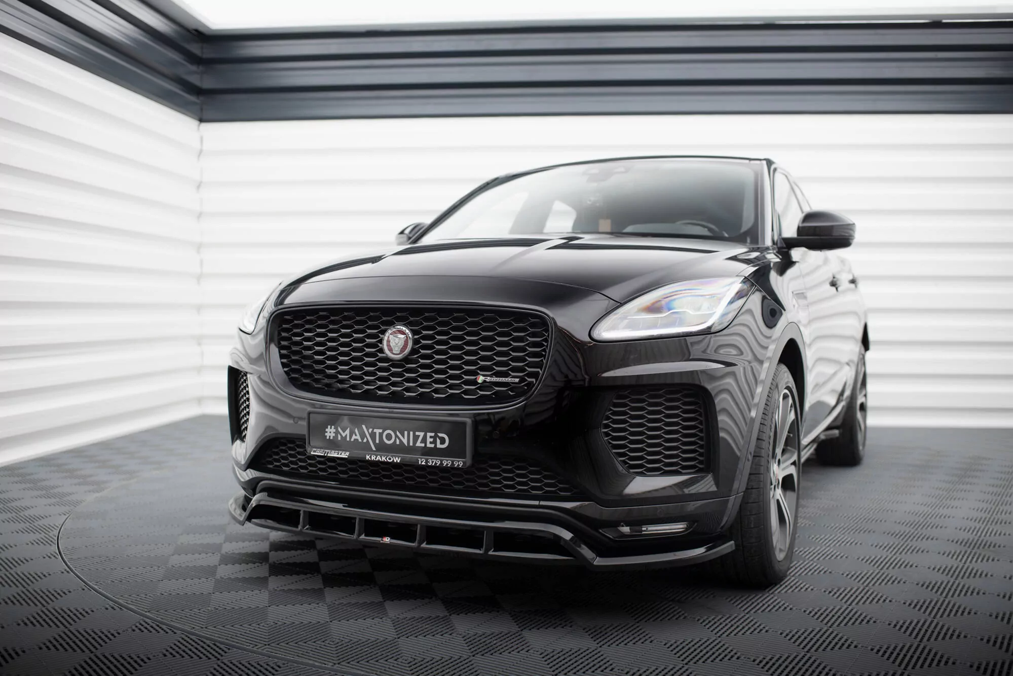 Front Ansatz Für Jaguar E-Pace R-Dynamic Mk1 Schwarz Hochglanz