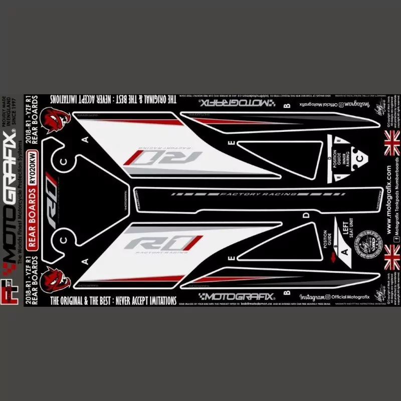 Motografix Steinschlagschutz hinten Yamaha YZF R1 2018- RY020KW