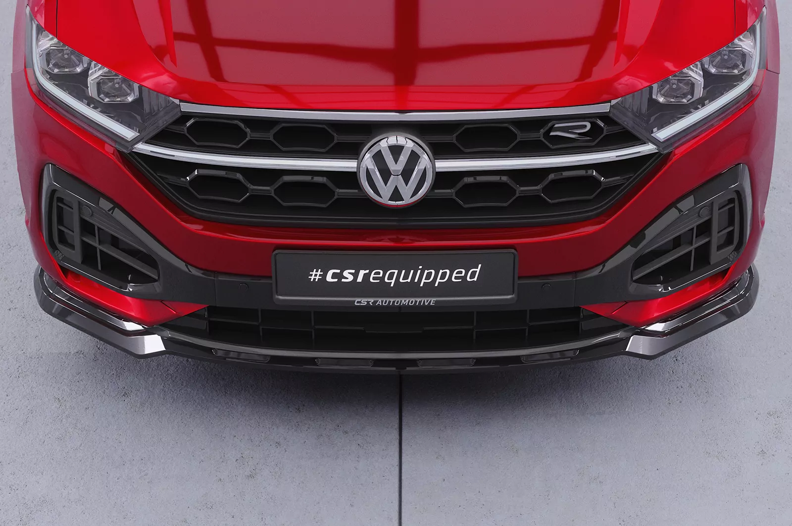 Cup-Spoilerlippe mit ABE für VW T-Roc (A1) R-Line CSL851 Schwarz Strukturiert