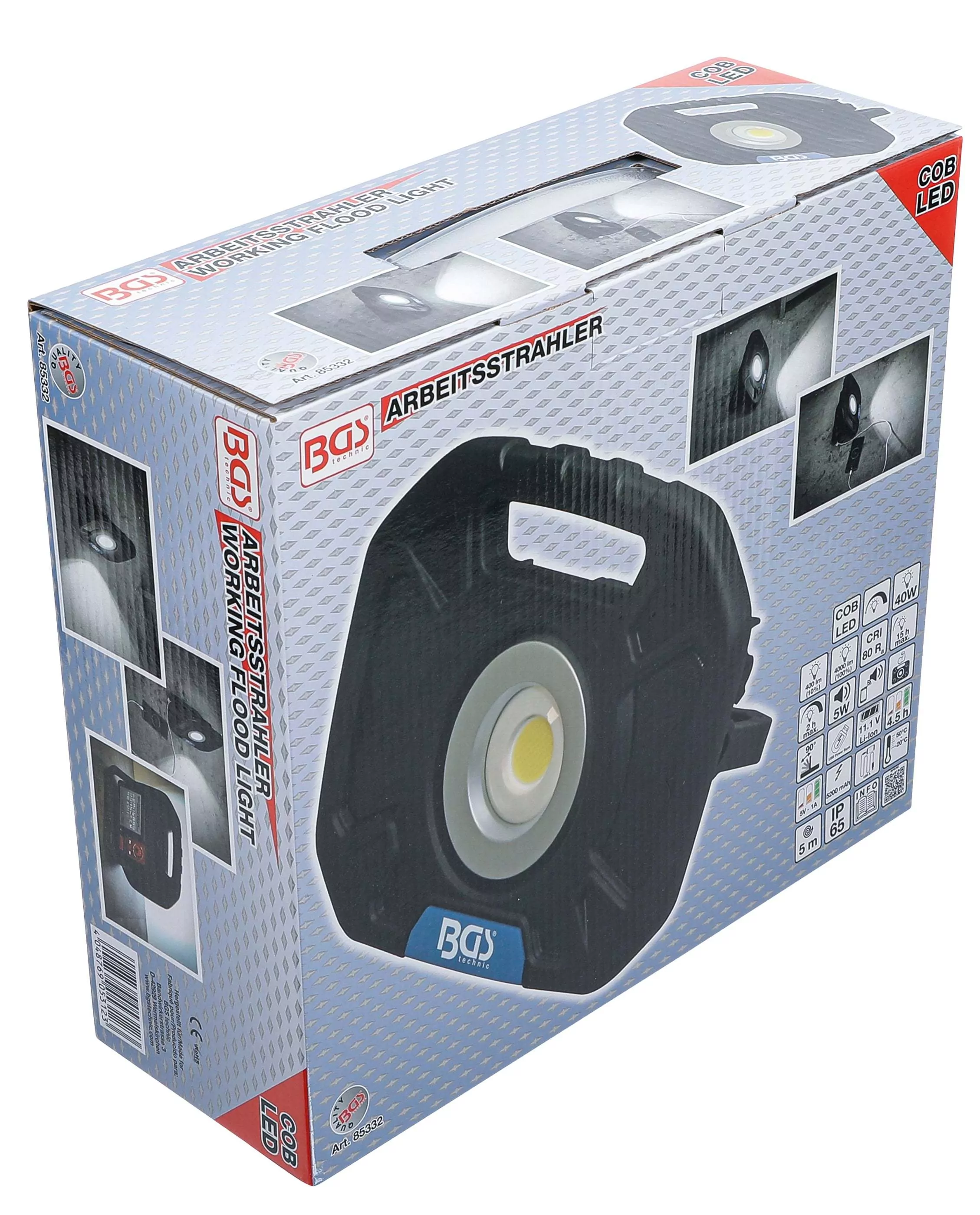 COB-LED-Arbeits-Strahler | 40 W | mit integrierten Lautsprechern