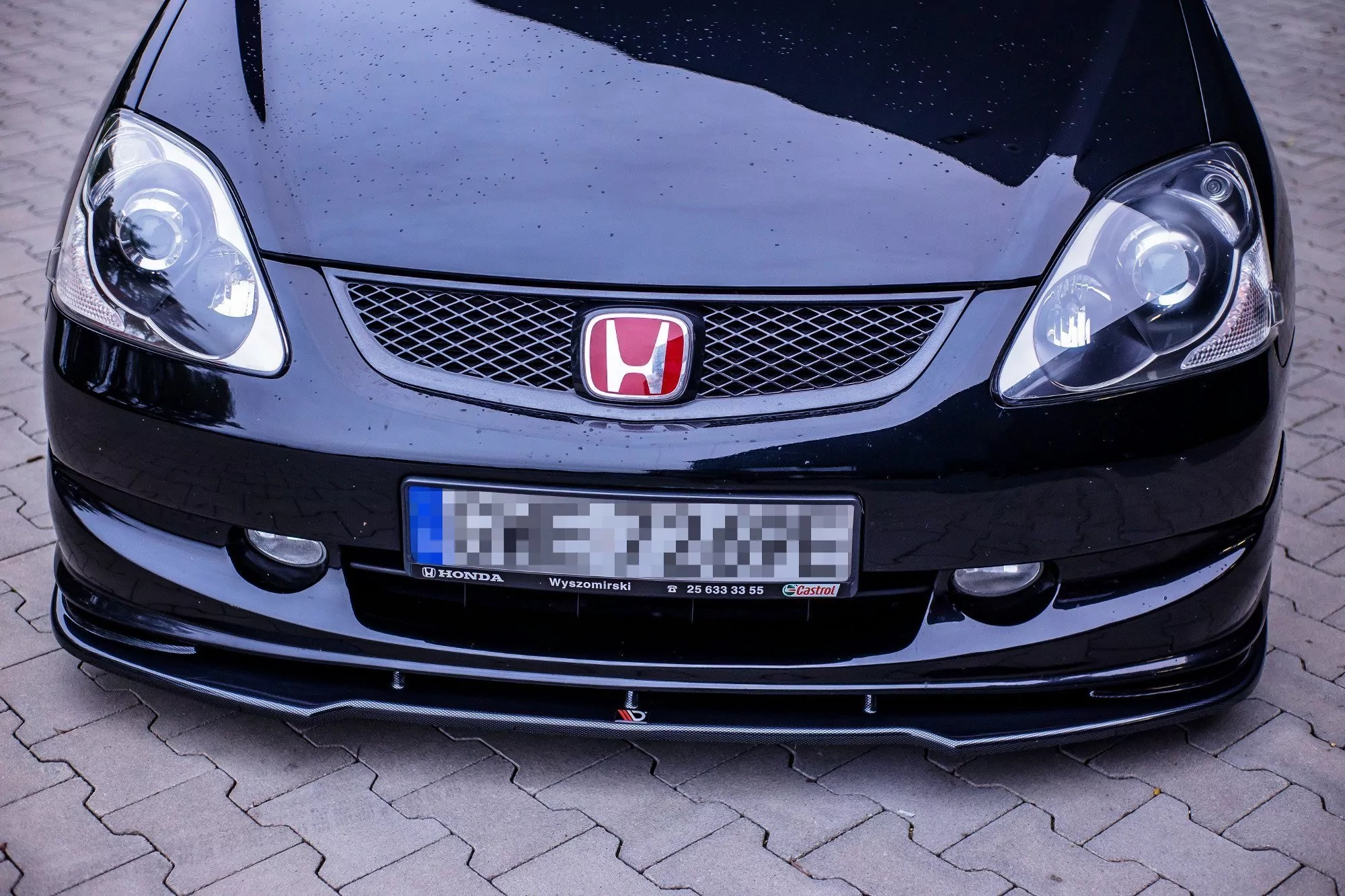 Front Ansatz Passend Für V.1 Passend Für HONDA CIVIC EP3 (MK7) TYPE-R/S FL  Schwarz Hochglanz Schwarz Hochglanz