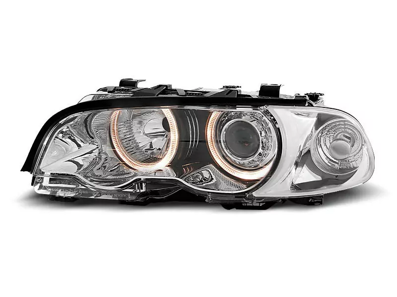 HEADLIGHTS ANGEL EYES CHROME fits BMW E46 04.99-08.01 COUPE CABRIO