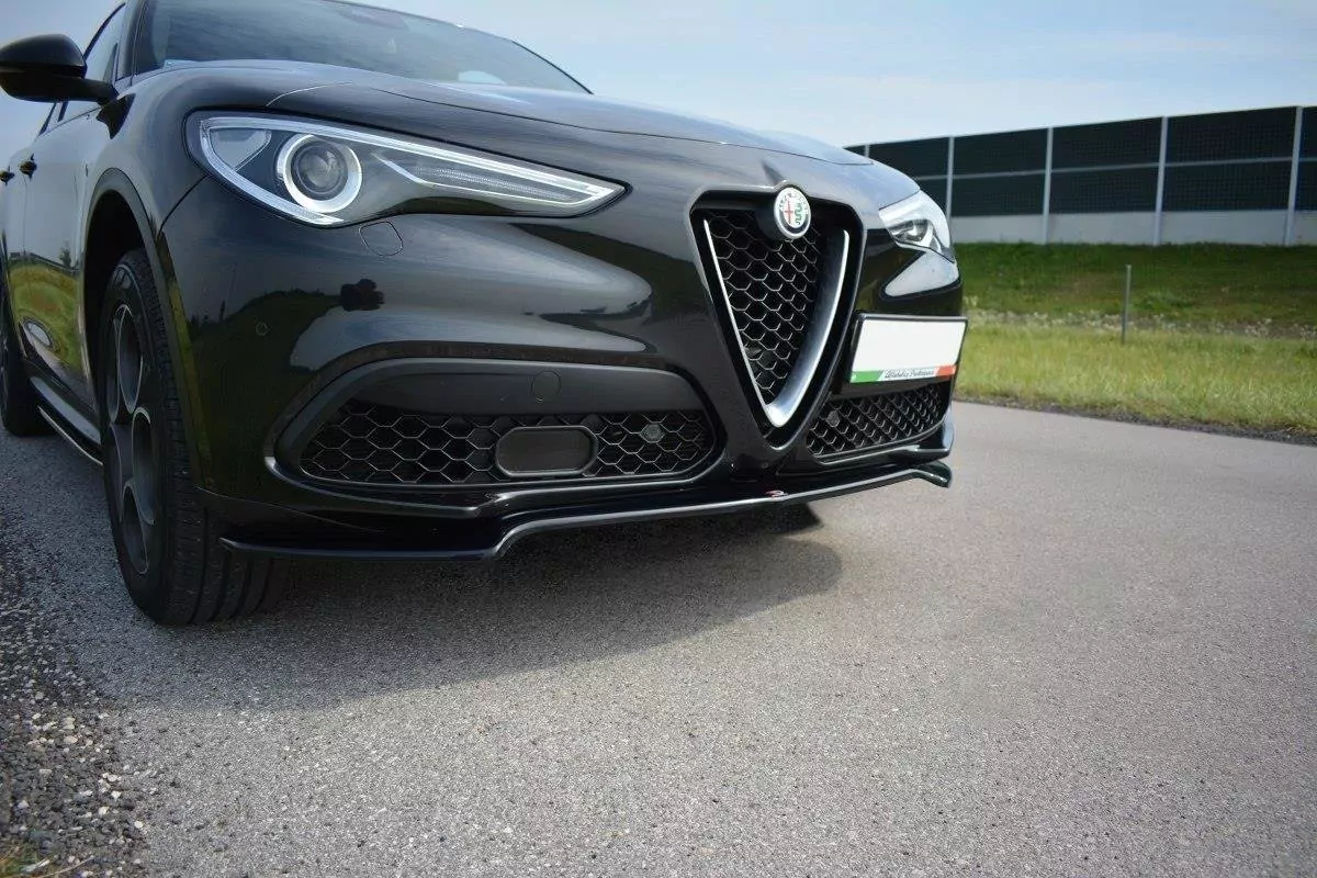 Front Ansatz Passend Für V.1 Passend Für Alfa Romeo Stelvio Schwarz Hochglanz Schwarz Hochglanz