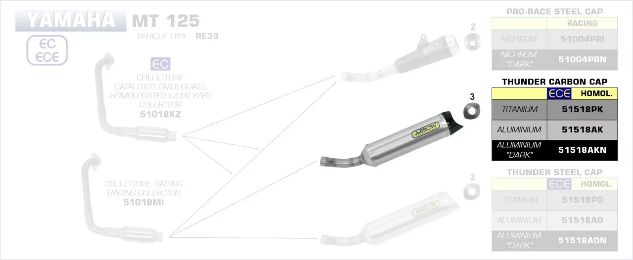 Arrow Street Thunder Titan Yamaha YZF-R 125 19-21/MT 125 20-