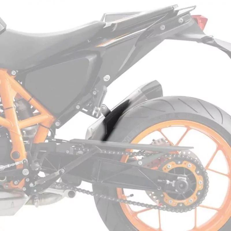 Pyramid Hinterradabdeckung Verlängerung Schwarz Matt KTM 125 / 390 Duke 2017-2023 / 390 Adventure 2020-