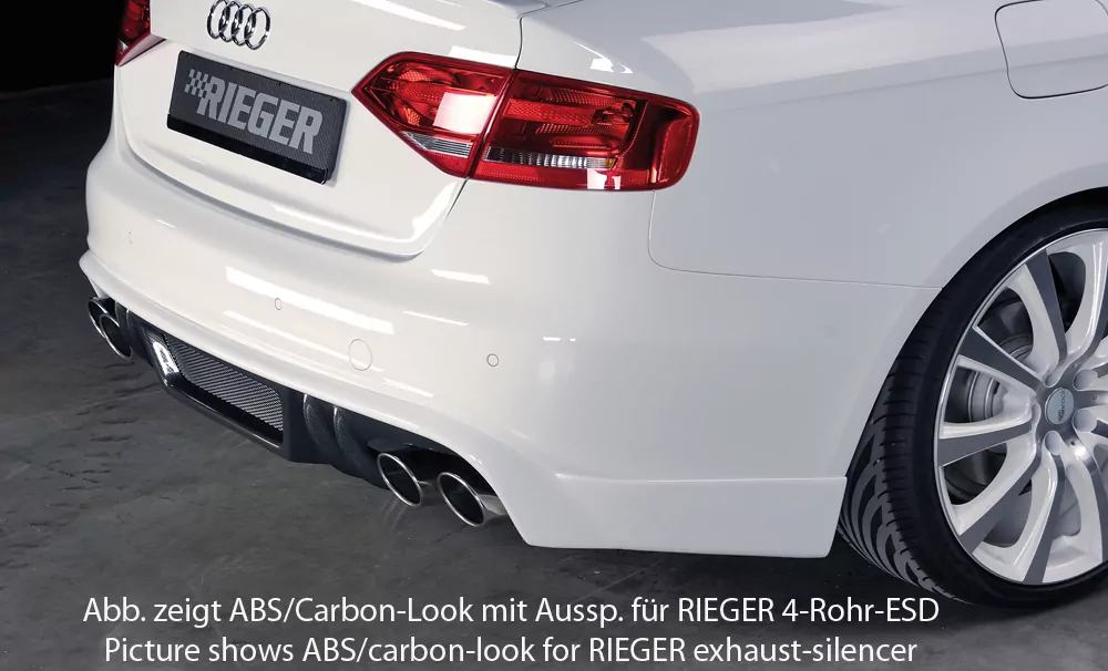 Rieger Heckschürzenansatz für Audi A4 S4 (B8/B81) - Avant 11.08-12.11 (bis Facelift) carbon optik