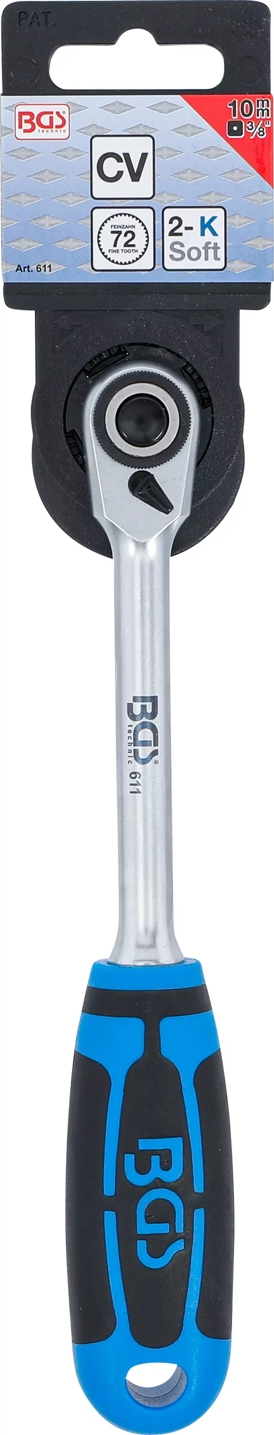 Umschaltknarre | feinverzahnt | Abtrieb Außenvierkant 10 mm (3/8")