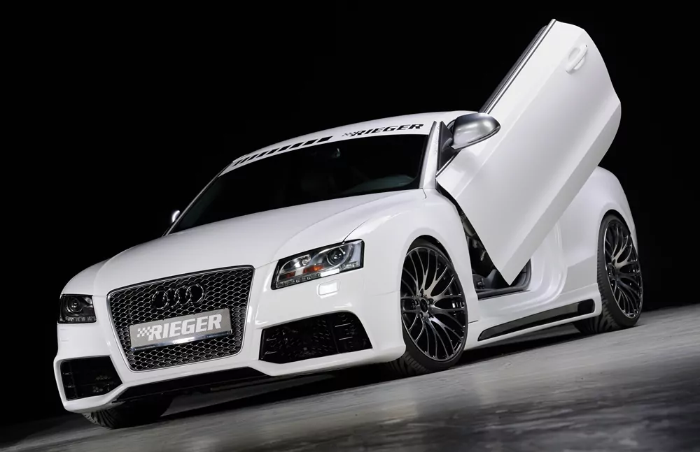 Rieger Spoilerstoßstange für Audi A5 S5 (B8/B81) - Cabrio 06.07-07.11 (bis Facelift) carbon optik