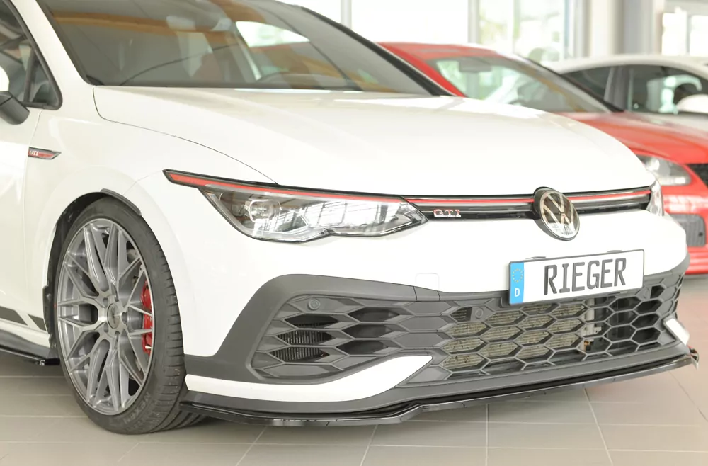 Rieger Spoilerschwert nur für GTI Clubsport glanz schwarz für VW Golf 8 GTI Clubsport 5-tür. 10.20-03.24 (bis Facelift)