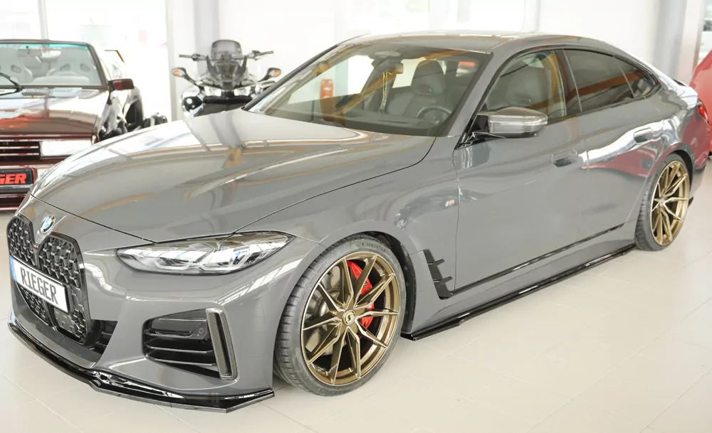 Rieger Seitenschweller links ansatz glanz schwarz für BMW i4 M G26  (G4C) Gran Coupé (5-tür.) 11.21-