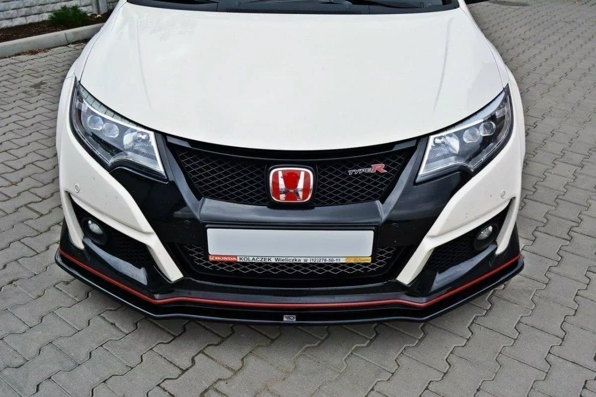 Front Ansatz Passend Für V.1 Passend Für HONDA CIVIC IX TYPE R Schwarz Hochglanz Schwarz Hochglanz