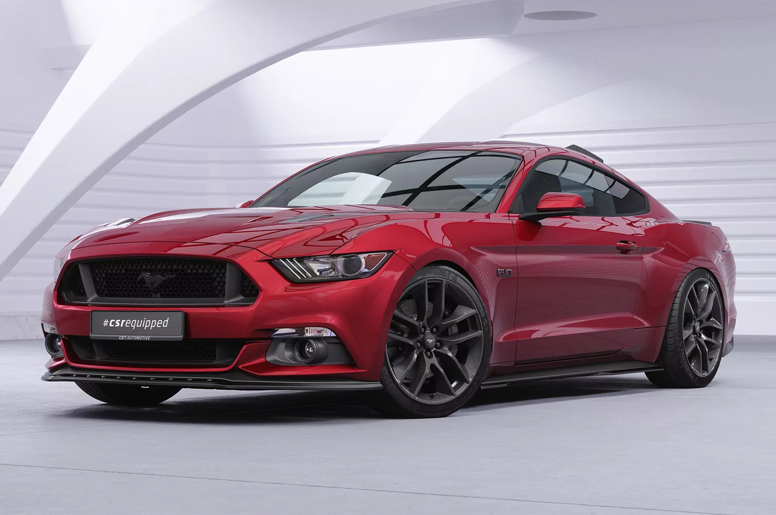 Cup-Spoilerlippe mit ABE für Ford Mustang VI CSL448 Strukturiert (schwarz matt)
