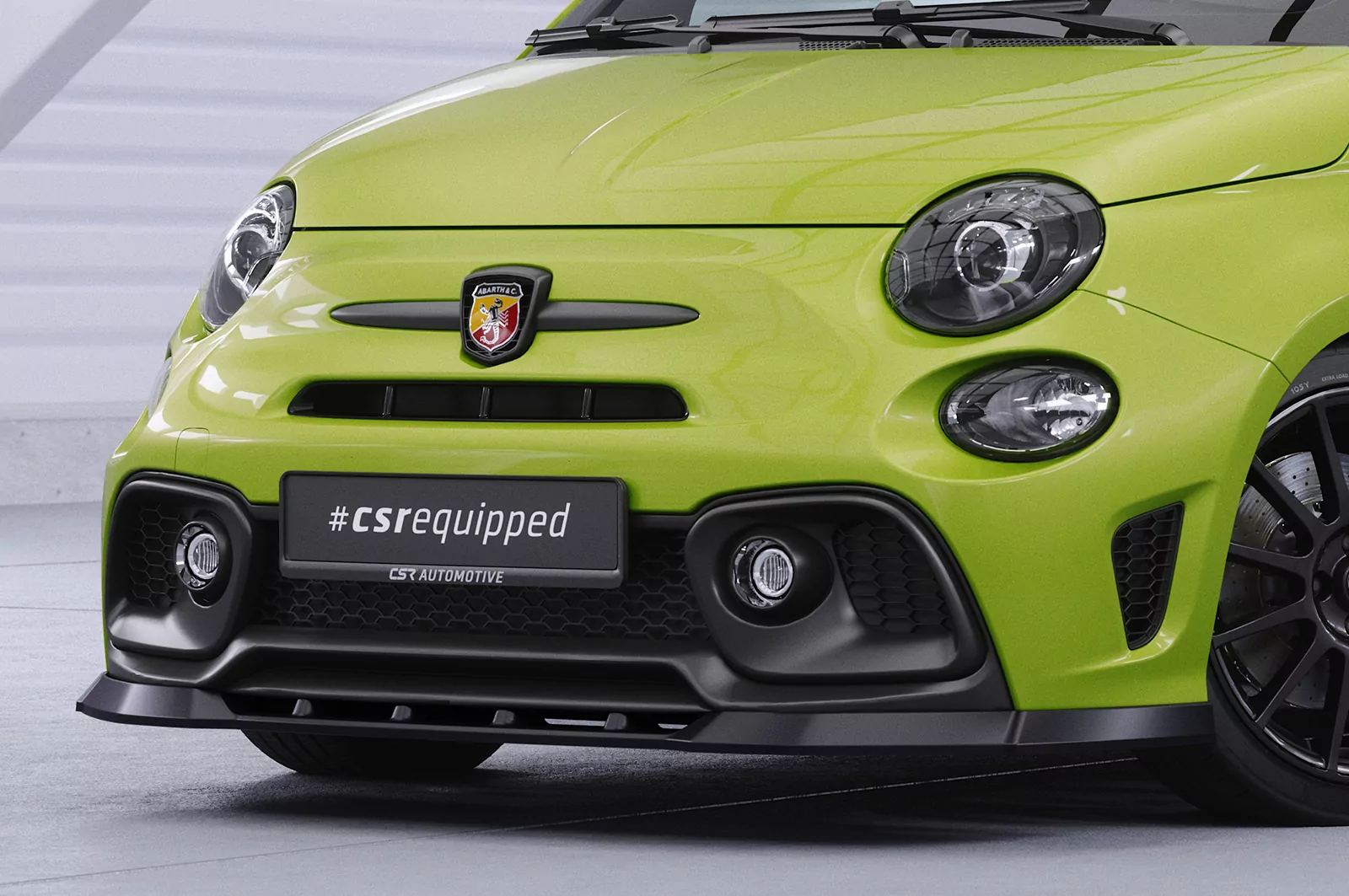 Cup-Spoilerlippe mit ABE für Fiat 500 Abarth 595 CSL487 Strukturiert (schwarz matt)