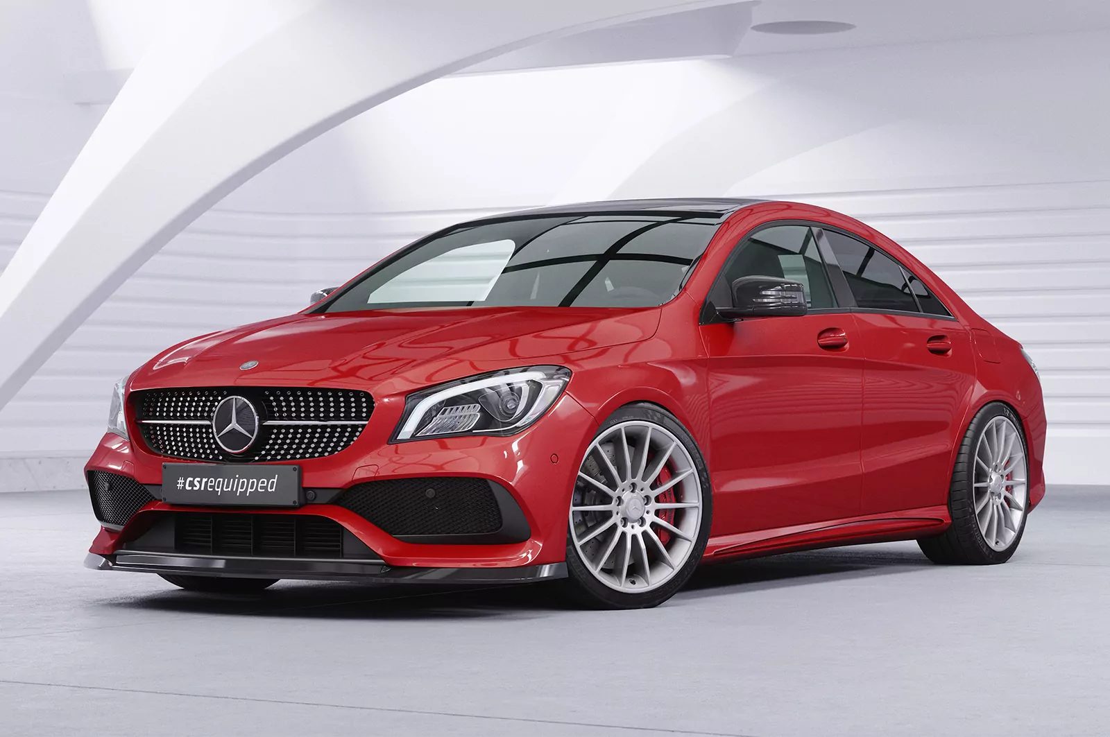 Cup-Spoilerlippe mit ABE für Mercedes Benz CLA 117 AMG-Line CSL522 Schwarz Strukturiert