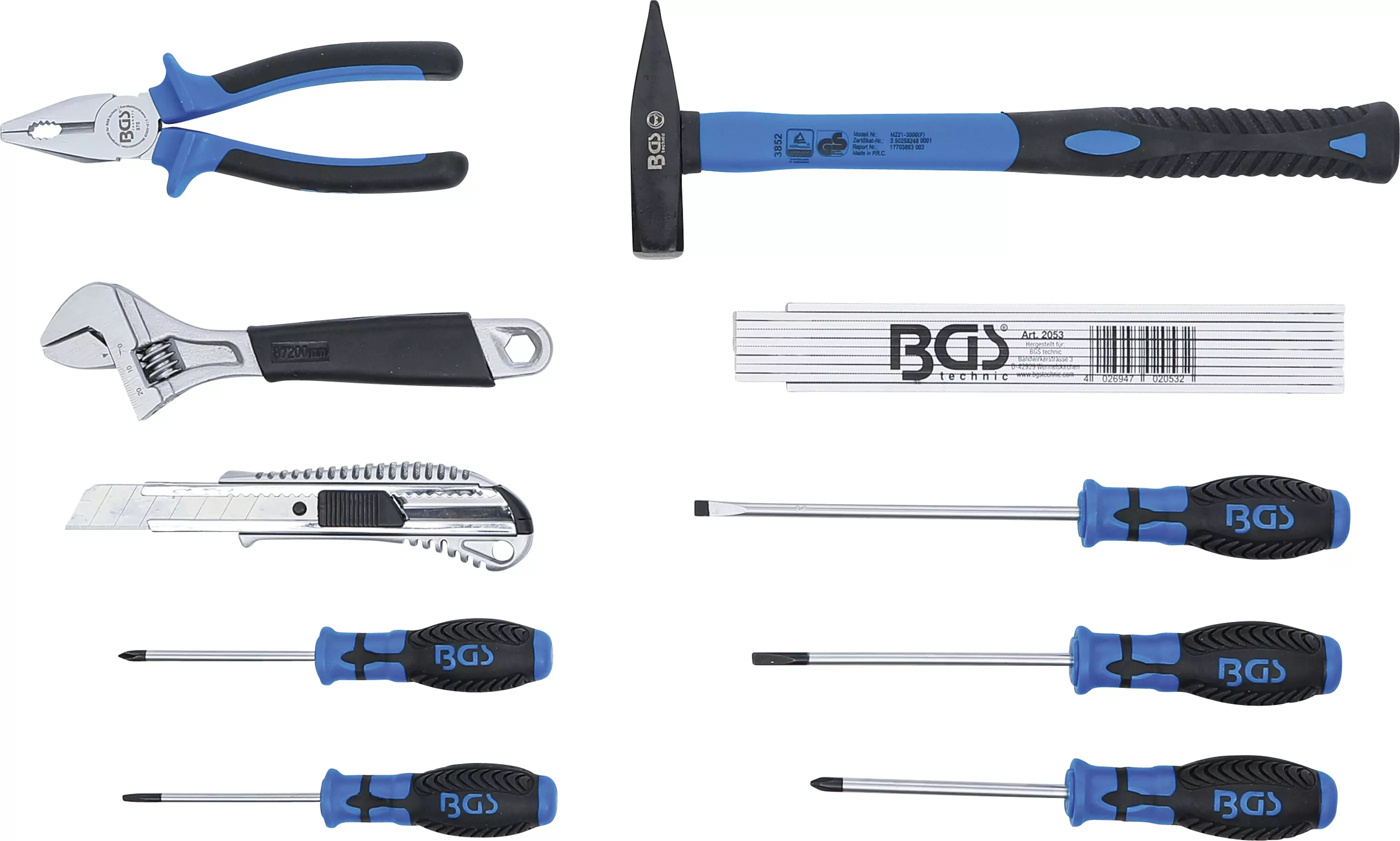 Werkzeug-Tragekasten | Kunststoff | inkl. Werkzeug-Sortiment | 11-tlg.