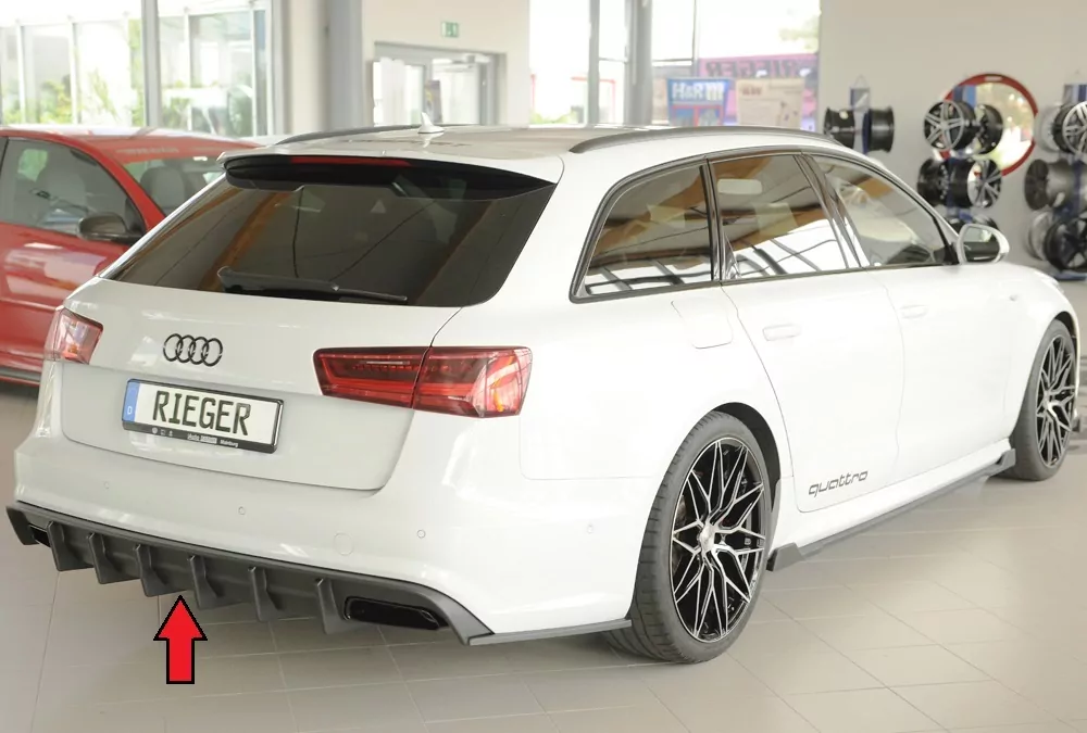 Rieger Heckeinsatz (für Fzg. ohne AHK) matt schwarz für Audi A6 (4G/C7) Lim. 09.14- (ab Facelift)